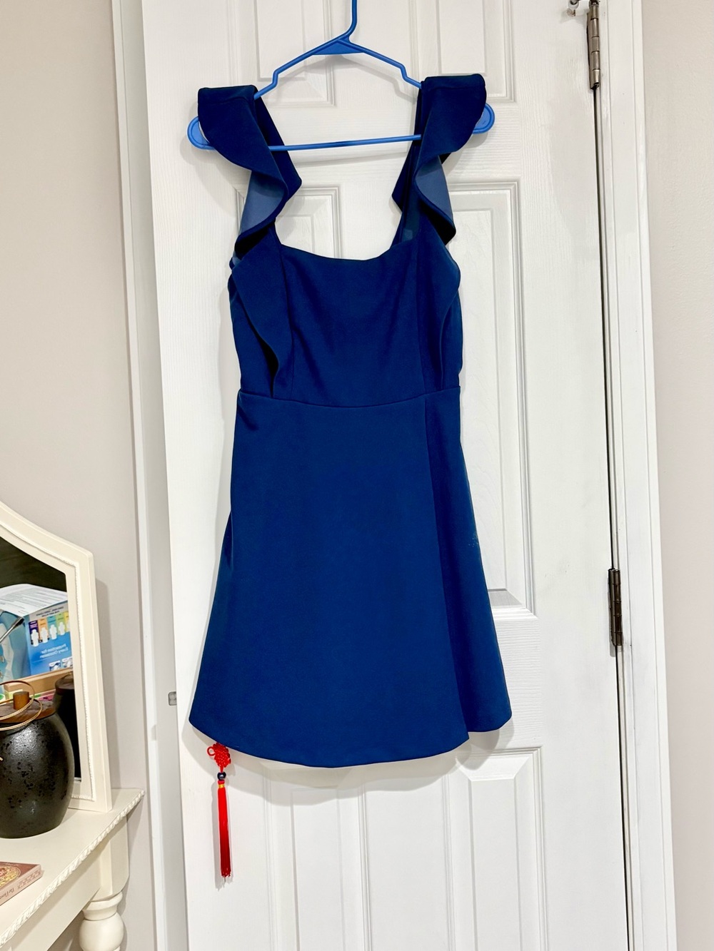 BCBG Ruffle Strap Mini Dress